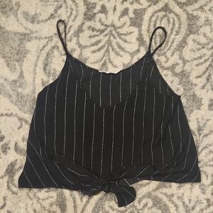 Lush Black Camisole with White Pinstripes